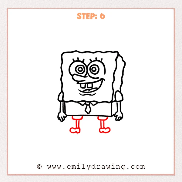 how to draw a spongebob characters - Step 6